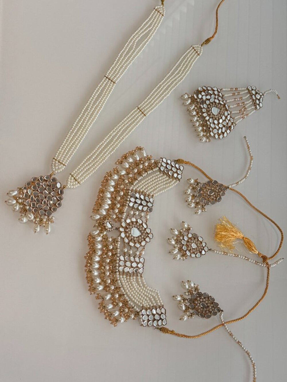 Kundan Pearl Bridal Jewelry Set | Gold Tone | South Asian Wedding